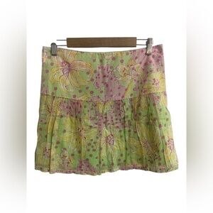 Lilly Pulitzer Vintage Carmen Skirt 6 Palm Green Multi Fillies for Lillies